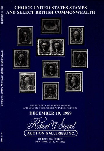 Catalog Cover Sale no. 719 — Siegel Auction Galleries