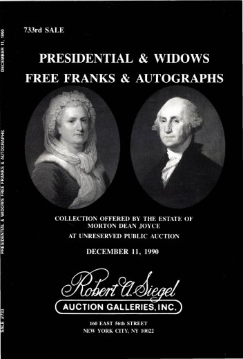 Catalog Cover Sale no. 733 — Siegel Auction Galleries