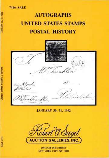Catalog Cover Sale no. 741 — Siegel Auction Galleries