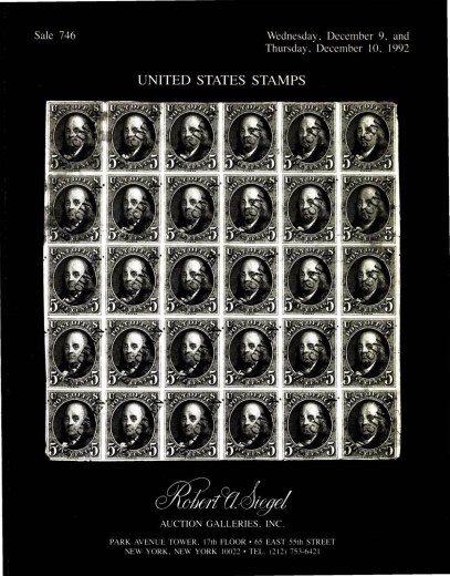 Catalog Cover Sale no. 746 — Siegel Auction Galleries