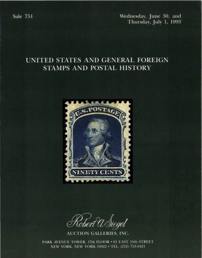 Catalog Cover Sale no. 751 — Siegel Auction Galleries