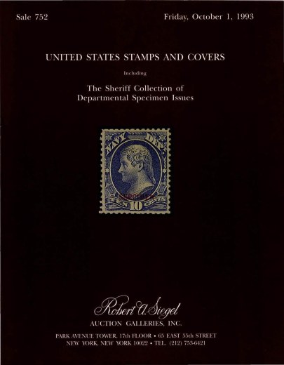 Catalog Cover Sale no. 752 — Siegel Auction Galleries