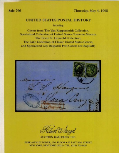 Catalog Cover Sale no. 766 — Siegel Auction Galleries