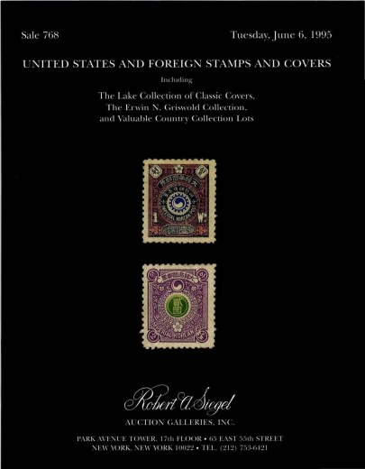Catalog Cover Sale no. 768 — Siegel Auction Galleries