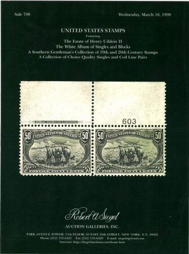 Catalog Cover Sale no. 798 — Siegel Auction Galleries