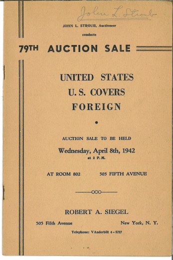 Catalog Cover Sale no. 79 — Siegel Auction Galleries