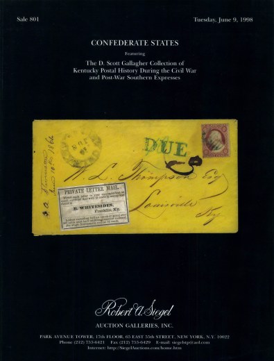 Catalog Cover Sale no. 801 — Siegel Auction Galleries