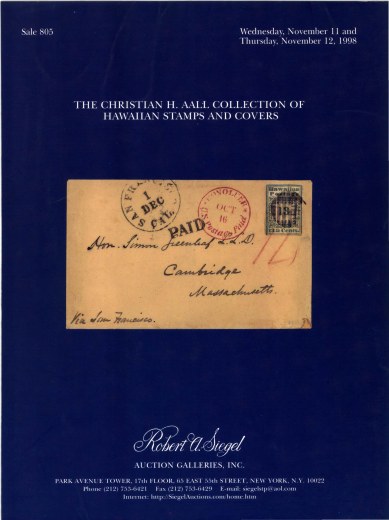 Catalog Cover Sale no. 805 — Siegel Auction Galleries