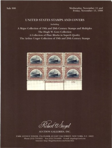 Catalog Cover Sale no. 806 — Siegel Auction Galleries
