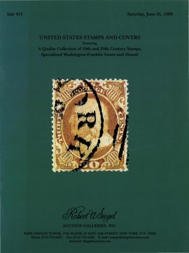 Catalog Cover Sale no. 813 — Siegel Auction Galleries
