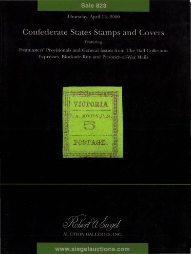 Catalog Cover Sale no. 823 — Siegel Auction Galleries
