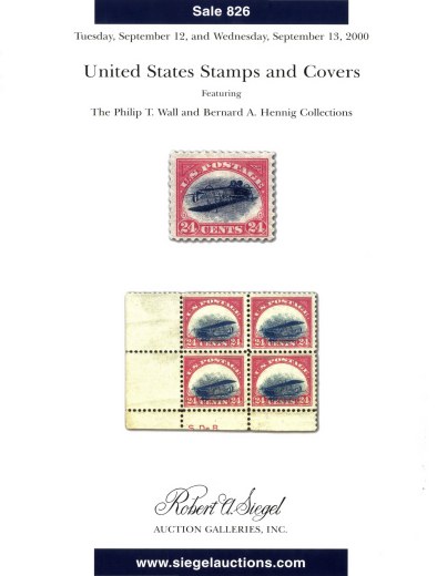 Catalog Cover Sale no. 826 — Siegel Auction Galleries
