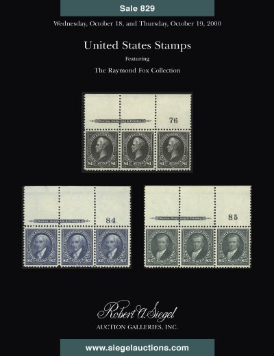 Catalog Cover Sale no. 829 — Siegel Auction Galleries