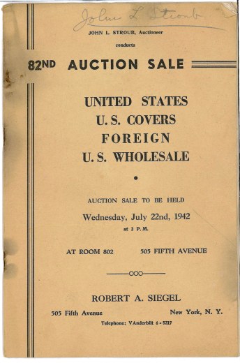 Catalog Cover Sale no. 82 — Siegel Auction Galleries
