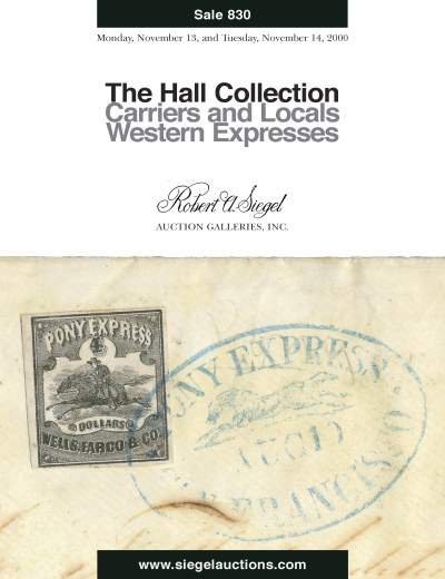 Catalog Cover Sale no. 830 — Siegel Auction Galleries