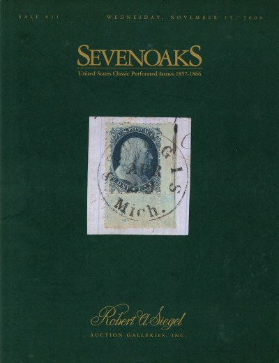 Catalog Cover Sale no. 831 — Siegel Auction Galleries