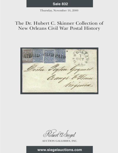 Catalog Cover Sale no. 832 — Siegel Auction Galleries