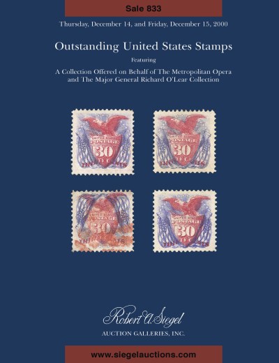 Catalog Cover Sale no. 833 — Siegel Auction Galleries