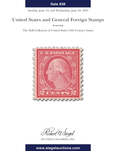 Catalog Cover Sale no. 838 — Siegel Auction Galleries