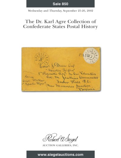 Catalog Cover Sale no. 850 — Siegel Auction Galleries