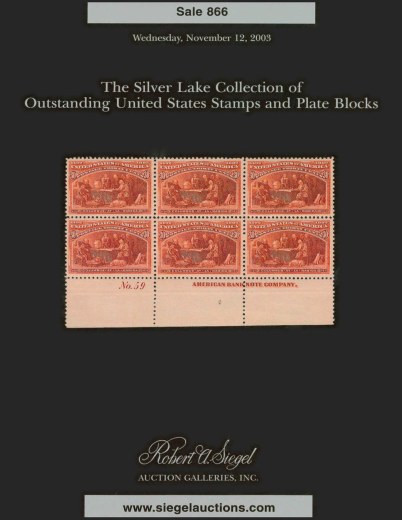Catalog Cover Sale no. 866 — Siegel Auction Galleries