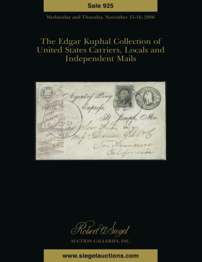 Catalog Cover Sale no. 925 — Siegel Auction Galleries