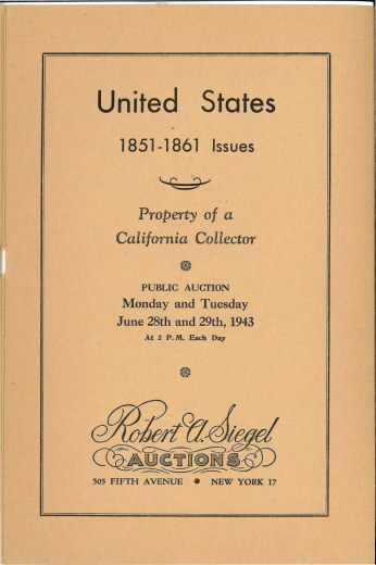 Catalog Cover Sale no. 93 — Siegel Auction Galleries