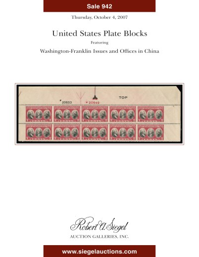 Catalog Cover Sale no. 942 — Siegel Auction Galleries