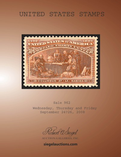 Catalog Cover Sale no. 962 — Siegel Auction Galleries