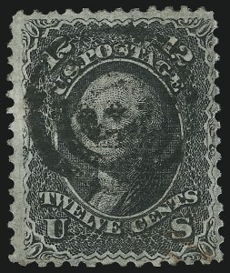 Sale 905, Lot 1539, 1867-68 Grilled Issue, 12c Black, Z. Grill (85E) Sale 905, Lot 1539, 1867-68 Grilled Issue