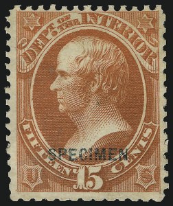 Sale 905, Lot 3320, Official Specimens and Sepcimens