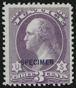 Sale 905, Lot 3329, Official Specimens and Sepcimens