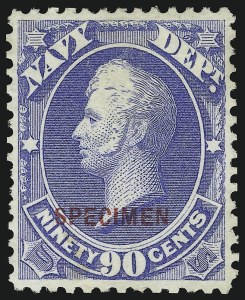 Sale 905, Lot 3340, Official Specimens and Sepcimens