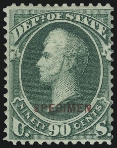 Sale 905, Lot 3352, Official Specimens and Sepcimens