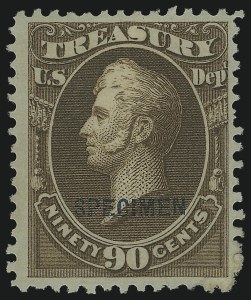 Sale 905, Lot 3367, Official Specimens and Sepcimens