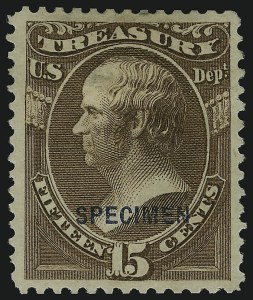 Sale 905, Lot 3374, Official Specimens and Sepcimens