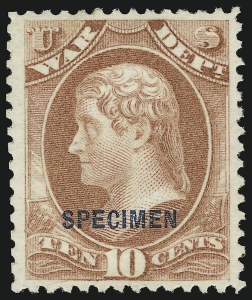 Sale 905, Lot 3384, Official Specimens and Sepcimens