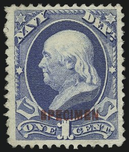 Sale 905, Lot 3403, Official Specimens and Sepcimens