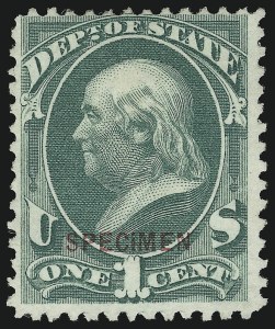 Sale 905, Lot 3410, Official Specimens and Sepcimens