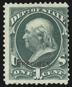 Sale 905, Lot 3411, Official Specimens and Sepcimens