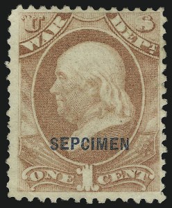 Sale 905, Lot 3418, Official Specimens and Sepcimens