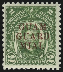 Sale 905, Lot 3824, Guam, 1930, 2c Green, Guard "MIAL" (M7b) Sale 905, Lot 3824, Guam