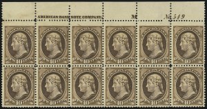 Sale 913, Lot 773, 1870-88 Bank Note Issues (Scott 205 thru 218)
