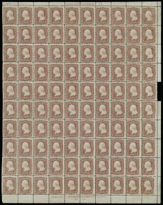 Sale 913, Lot 964, Complete Sheets and Panes