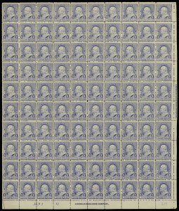 Sale 913, Lot 968, Complete Sheets and Panes