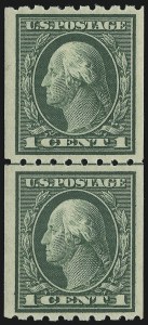 Sale 914, Lot 1522, 1912-23 Issues (Scott 405 to 423), 1c Green, Coil (410) Sale 914, Lot 1522, 1912-23 Issues (Scott 405 to 423)