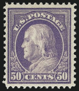 Sale 914, Lot 1547, 1912-23 Issues (Scott 405 to 423), 50c Violet (421) Sale 914, Lot 1547, 1912-23 Issues (Scott 405 to 423)