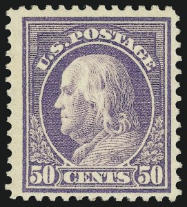 Sale 914, Lot 1548, 1912-23 Issues (Scott 405 to 423), 50c Violet (421) Sale 914, Lot 1548, 1912-23 Issues (Scott 405 to 423)
