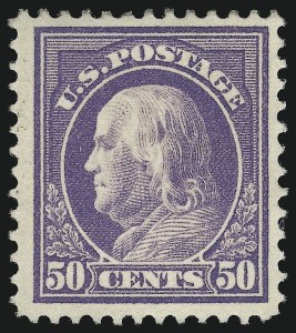 Sale 914, Lot 1549, 1912-23 Issues (Scott 405 to 423), 50c Violet (421) Sale 914, Lot 1549, 1912-23 Issues (Scott 405 to 423)
