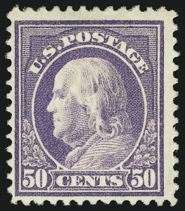 Sale 914, Lot 1550, 1912-23 Issues (Scott 405 to 423), 50c Violet (421) Sale 914, Lot 1550, 1912-23 Issues (Scott 405 to 423)